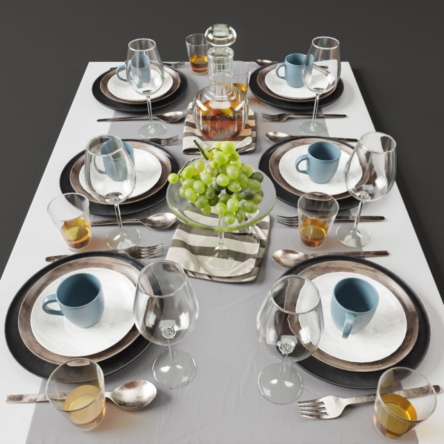 Tableware 010 3Dモデル .c4d .max .obj .3ds .fbx .stl .blend 