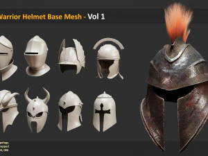 45 전사 헬멧 베이스 메쉬 - Vol 1 3D 모델