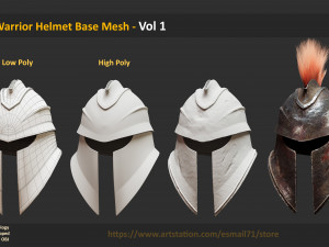 45 Warrior Helmet Base Mesh - Vol 1 Modelo 3D