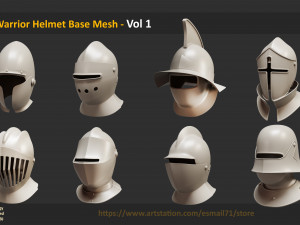 45 Warrior Helmet Base Mesh - Vol 1 Modelo 3D