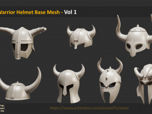 45 Warrior Helmet Base Mesh - Vol 1 Modelo 3D