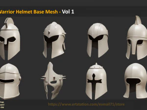 Malha base para capacete de guerreiro 45 - Vol 1 Modelo 3D