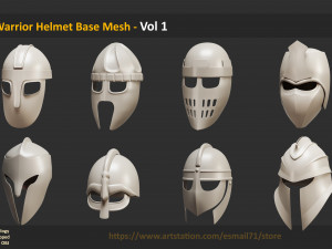 45 Warrior Helmet Base Mesh - Vol 1 Modelo 3D