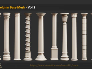 45 Column Base Mesh - Vol 2 3D Model