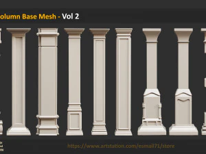 45 Column Base Mesh - Vol 2 3D Model