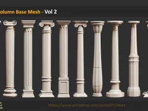 45 Column Base Mesh - Vol 2 3D Model