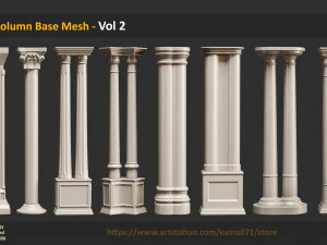 45 Column Base Mesh - Vol 2 3D Model
