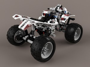 lego technic quad-bike Model 3D