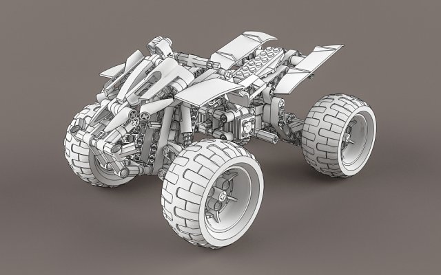 lego technic quad bike 3D in 3DExport