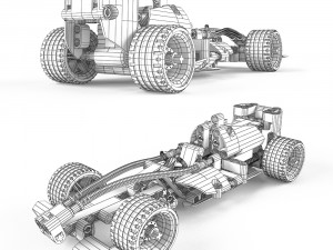 lego technic black champion racer 3D 모델