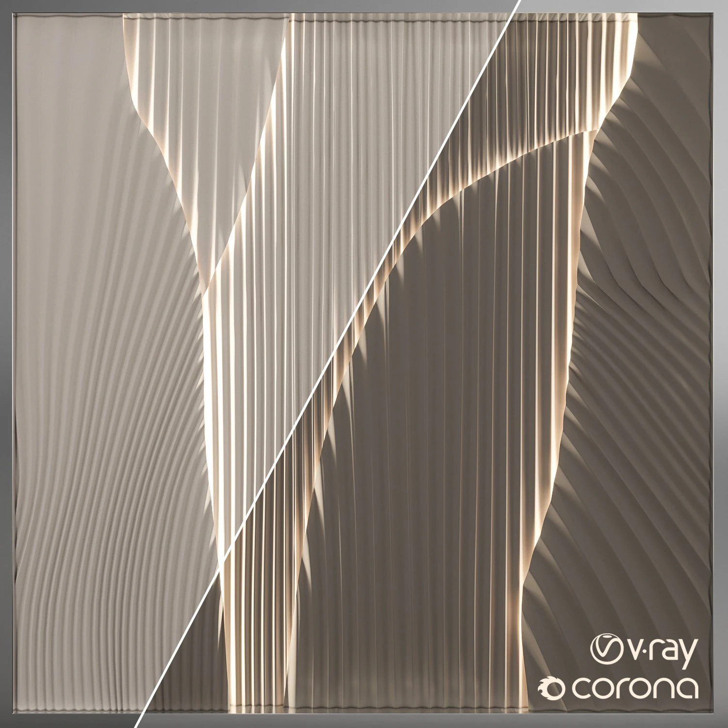 panel with light 3D Model .c4d .max .obj .3ds .fbx .stl .blend 