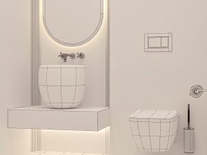 furniture and accessories for wc 3D-Modell