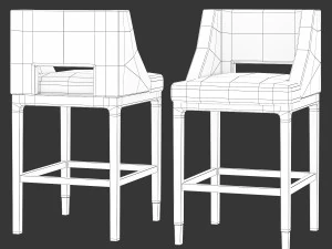 american bar stool 3D Model