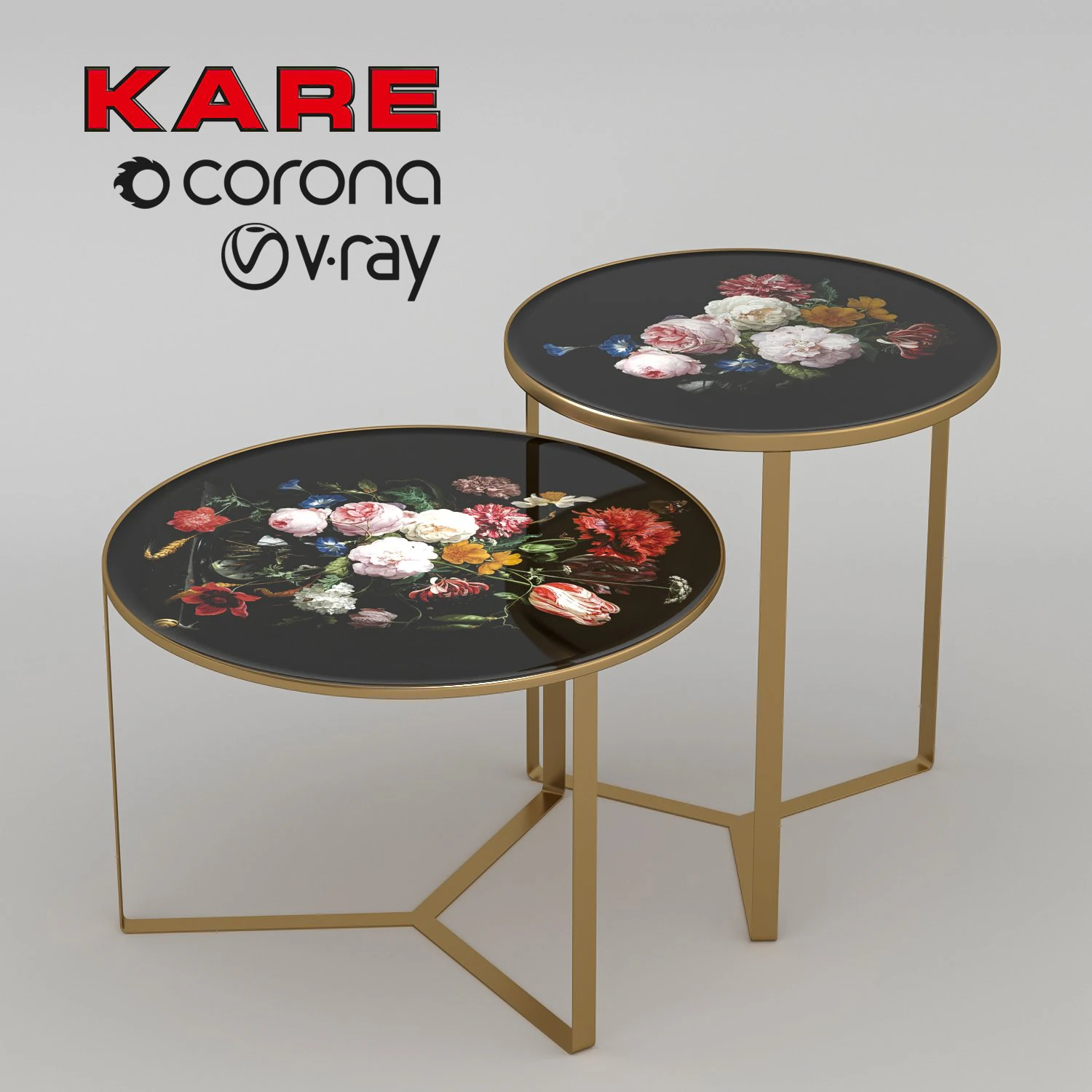 kare side table flores 3D Model .c4d .max .obj .3ds .fbx .stl .blend