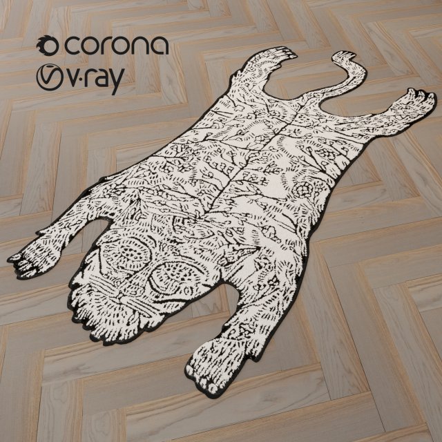 tiger big rug Modèle 3D .c4d .max .obj .3ds .fbx .stl .blend 