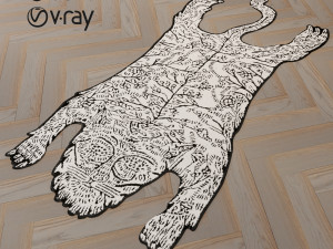 tiger big rug Modello 3D