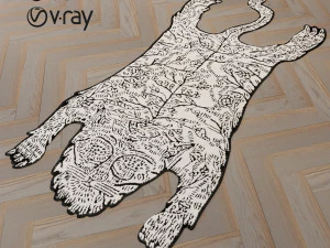 grand tapis tigre Modèle 3D
