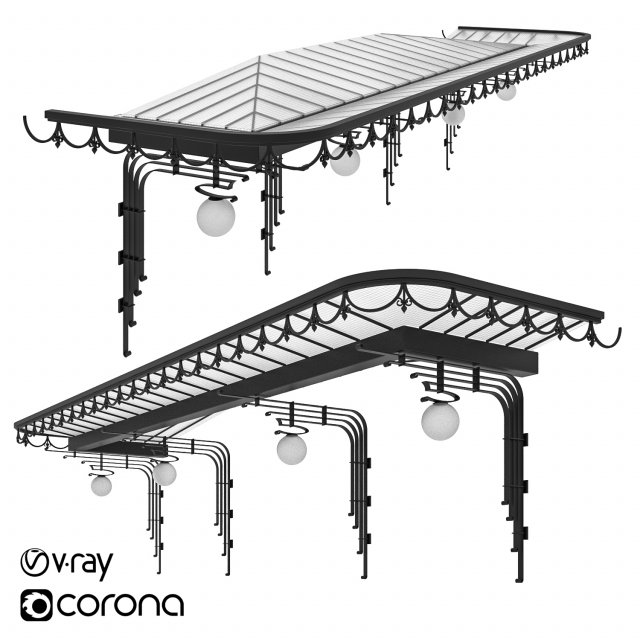 canopy door 3D Model .c4d .max .obj .3ds .fbx .stl .blend 