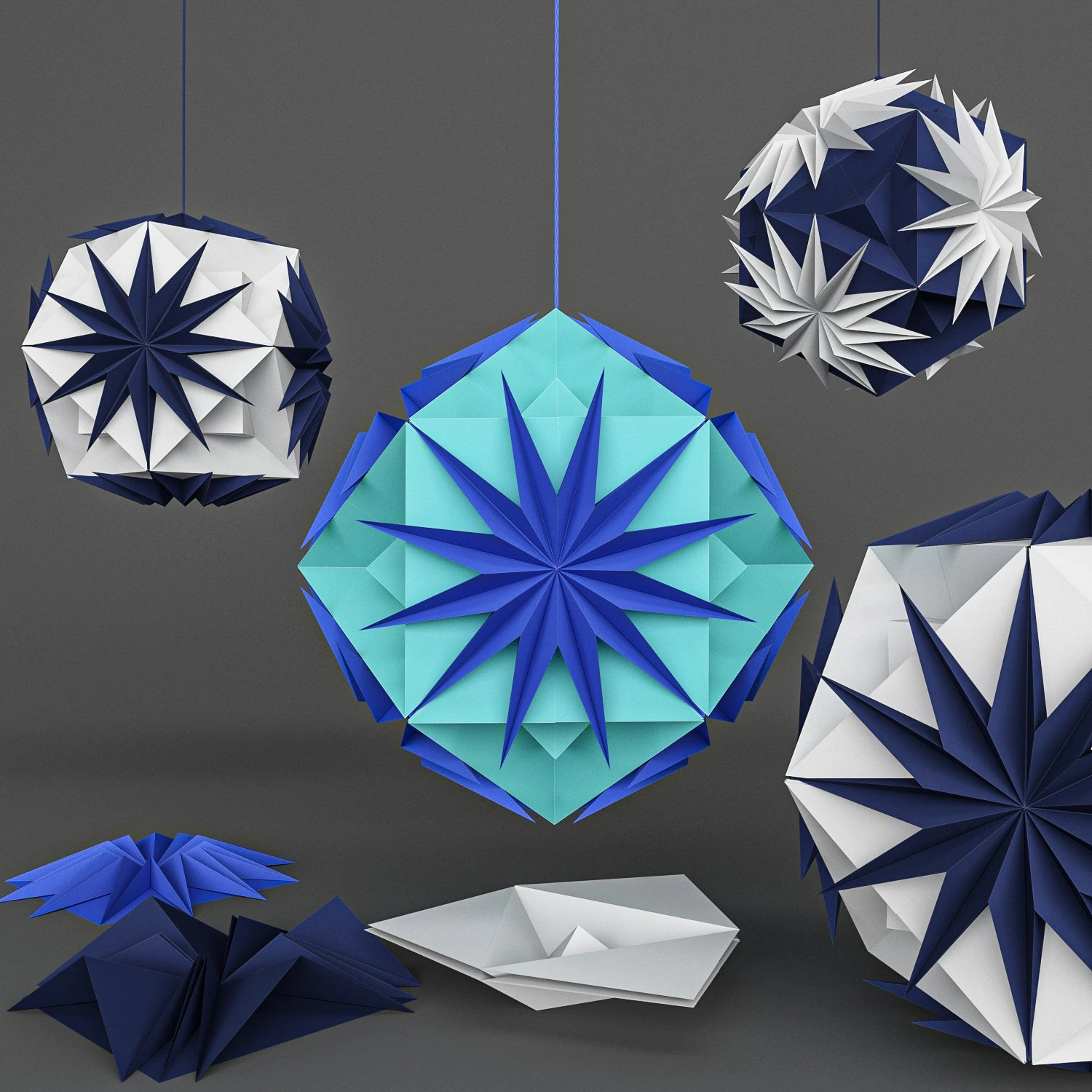 kusudama astru 3D Model .c4d .max .obj .3ds .fbx .stl .blend