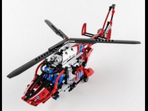 lego technic rescue helicopter 3D Model