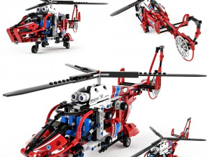 Helikopter ratunkowy LEGO Technic Model 3D