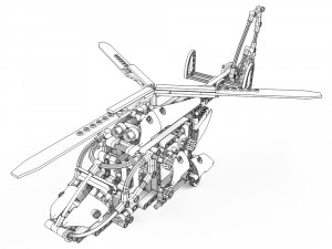 lego technic rescue helicopter 3D Model