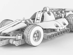 lego technic race car 3D Model