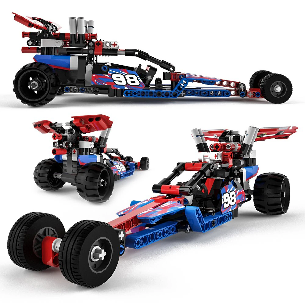 lego technic 42010 plus 42011 3D Model .c4d .max .obj .3ds .fbx .stl .blend 