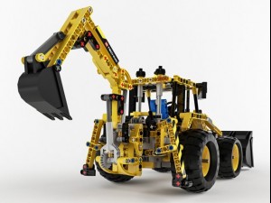 lego technic backhoe loader Modelo 3D
