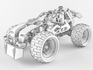 lego technic quadbike alternative model 3D Model