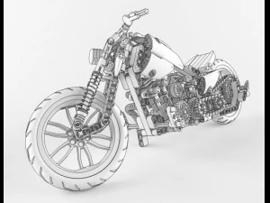 lego technic motorbike alternative 3D Model