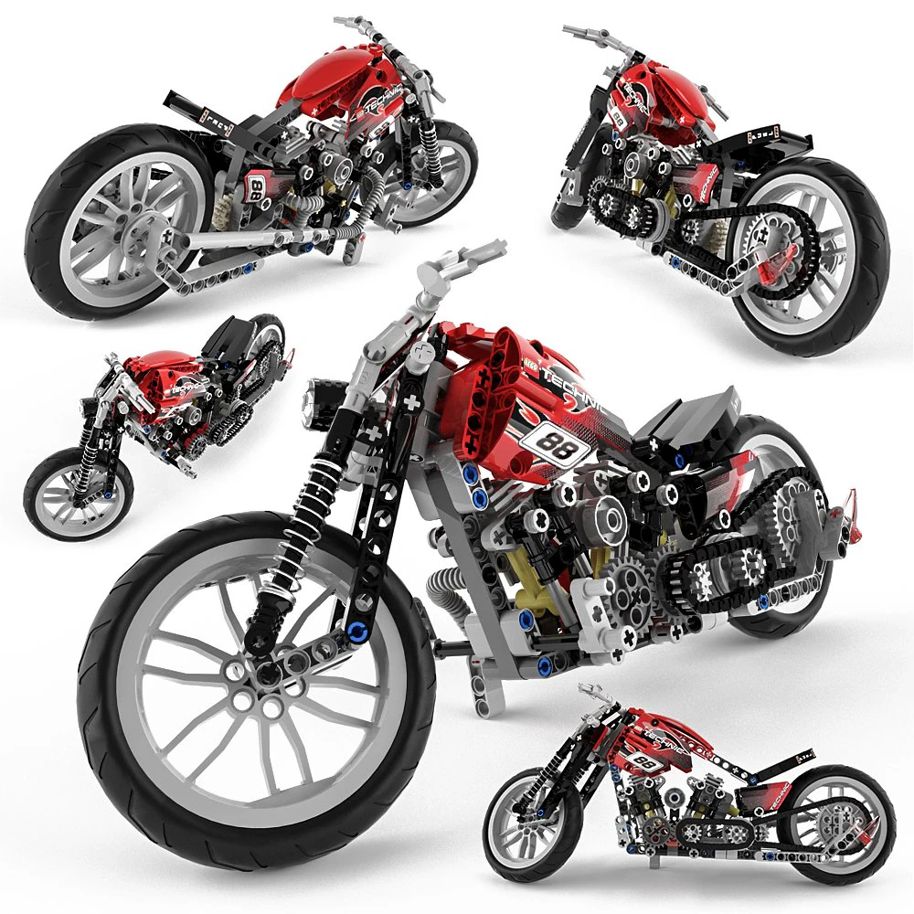 lego technic motorbike alternative 3D Model .c4d .max .obj .3ds .fbx .stl .blend