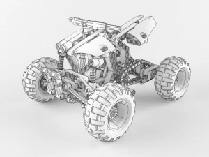 lego technic quad bike 3D Model
