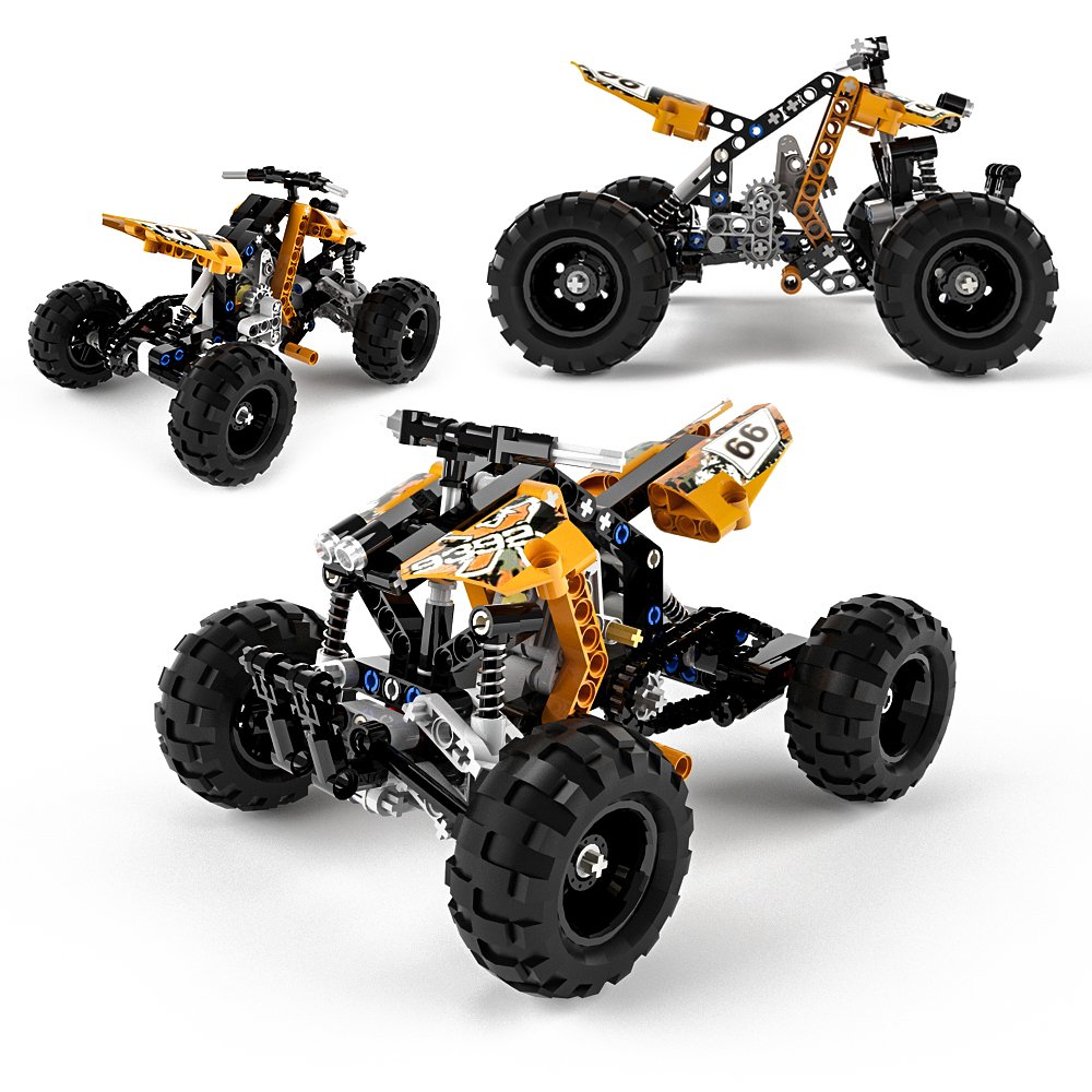 lego technic quad bike 3D Model in Toys 3DExport