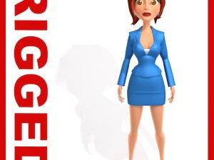 Деловая женщина мультфильма подстроена 3D Модель