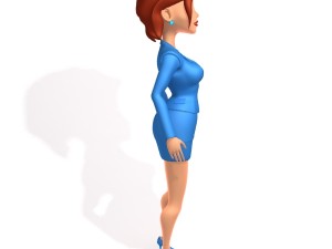 business woman cartoon rigged 3Dモデル