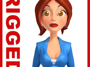 business woman cartoon rigged 3Dモデル