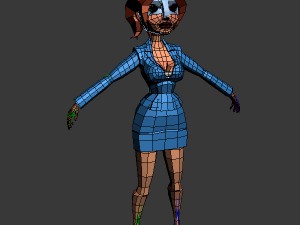 business woman cartoon rigged 3Dモデル