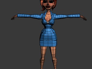 business woman cartoon rigged 3Dモデル