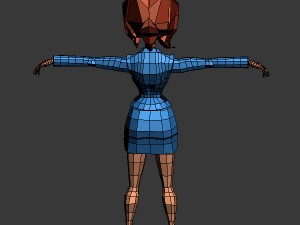 business woman cartoon rigged 3Dモデル