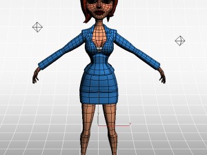 business woman cartoon rigged 3Dモデル
