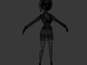 business woman cartoon rigged 3Dモデル