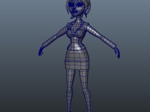 business woman cartoon rigged 3Dモデル