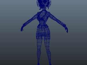 business woman cartoon rigged 3Dモデル