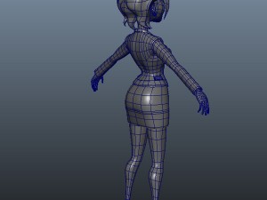 business woman cartoon rigged 3Dモデル