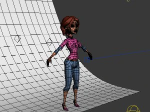 woman cartoon rigged 3D Model