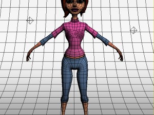 woman cartoon rigged Modelo 3D