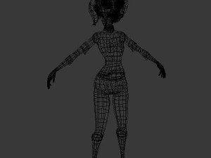 woman cartoon rigged 3D Model