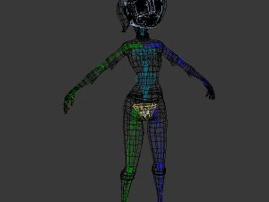 woman cartoon rigged 3D Model