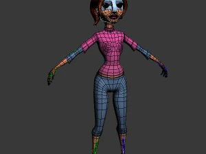 woman cartoon rigged 3D Model